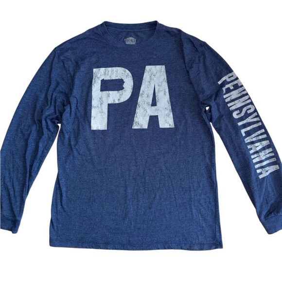 Home Tree PA Pennsylvania Blue Long Sleeve Graphic - Size Medium - Picture 3 of 4